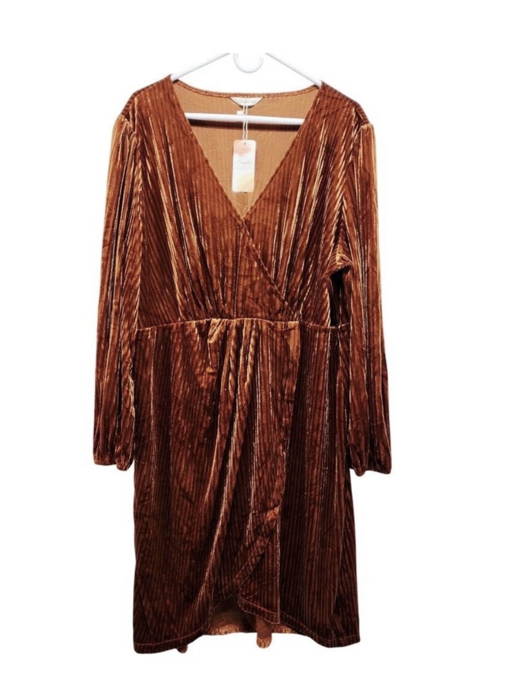 Pleated Mini Dress in Brown NWT